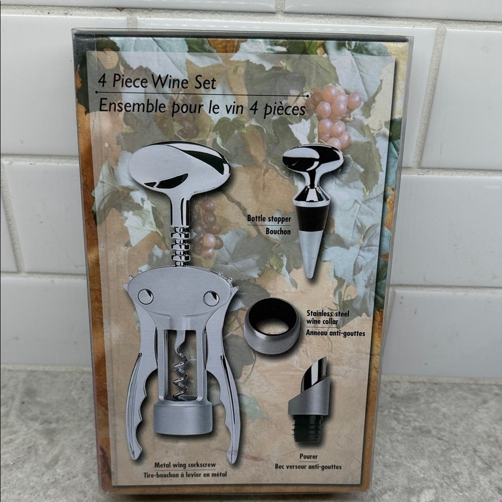 Silver Wine Accessory Set - Picture 2 of 7